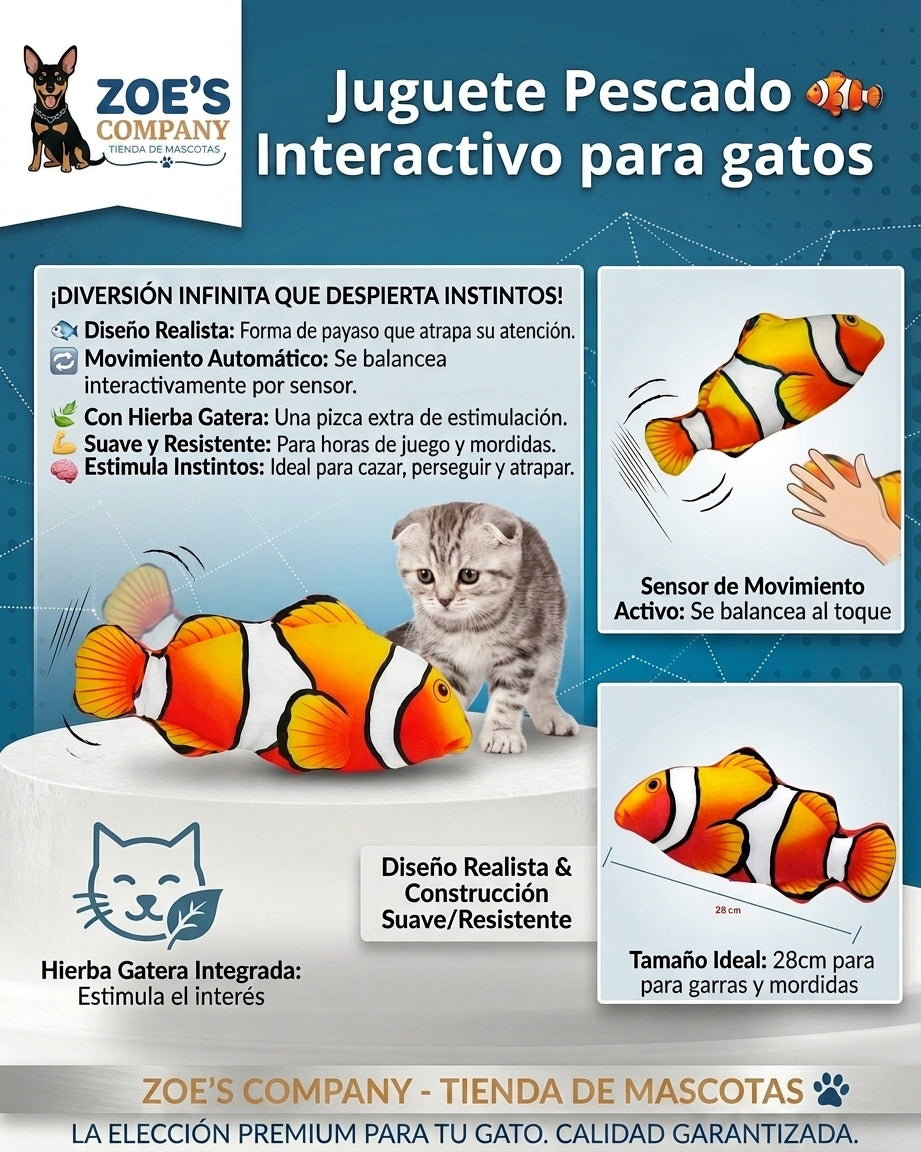 🐟 Juguete Pescado Interactivo para Gatos