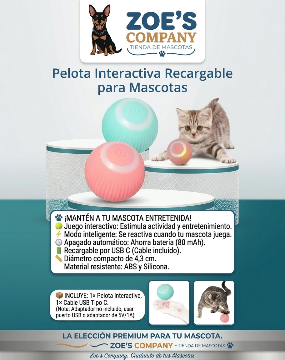 🐾 Pelota Interactiva Recargable para Mascotas