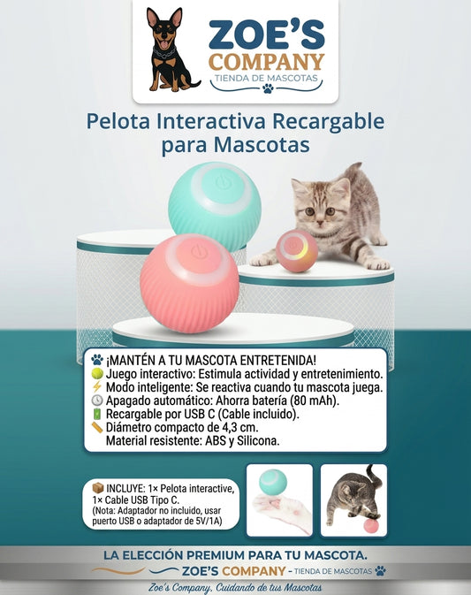 🐾 Pelota Interactiva Recargable para Mascotas